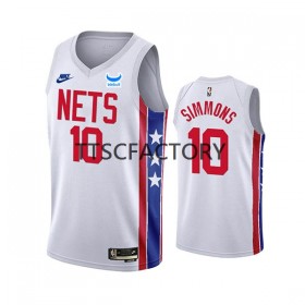 Herren NBA Brooklyn Nets Trikot Ben Simmons 10 Nike 2022-23 Classic Edition Weiß Swingman